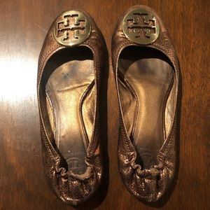 Tory Burch gold ballet flat